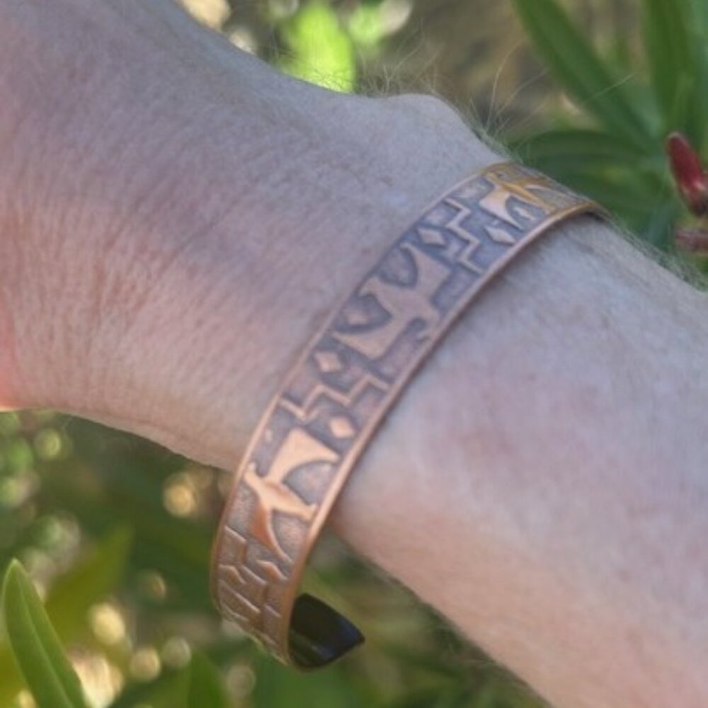 Solid Copper Thunderbird Embossed Cuff Bracelet - image 3